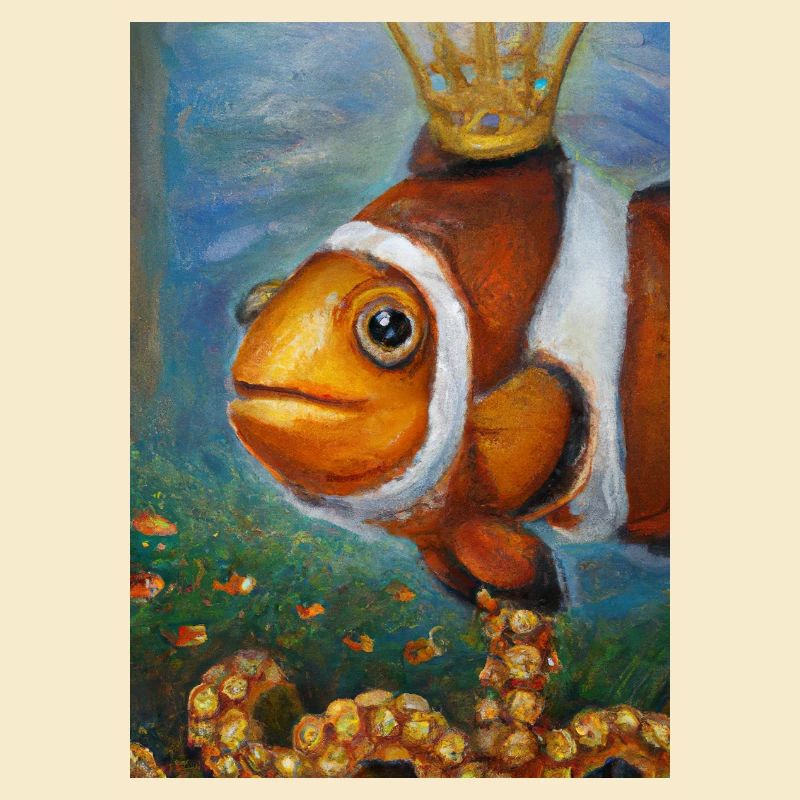 Clownfisch mit einer Krone