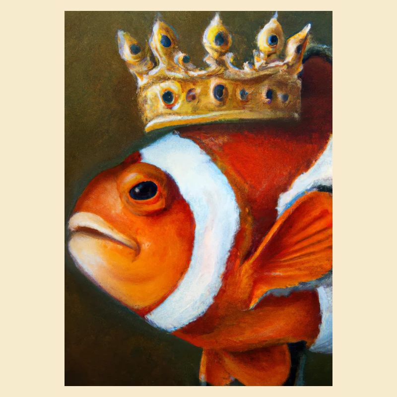 Clownfisch mit einer Krone