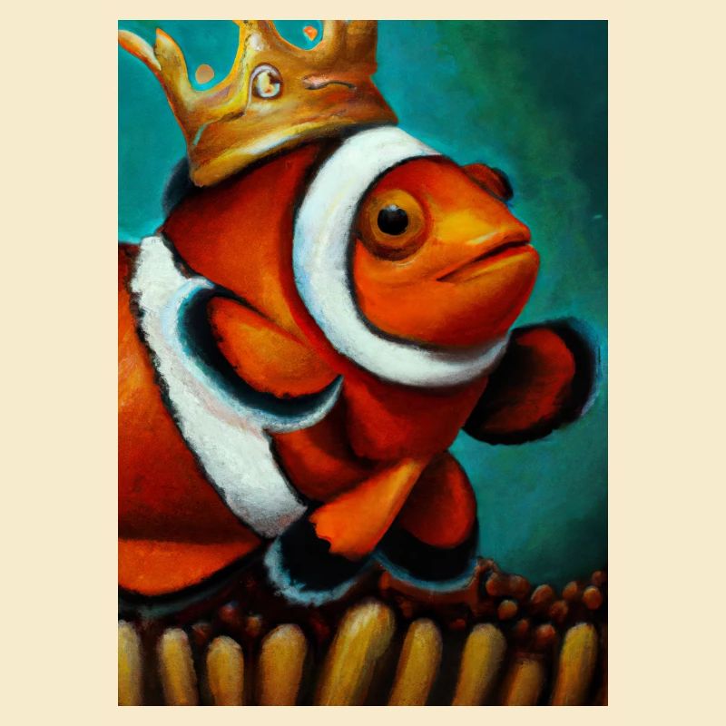 Clownfisch mit einer Krone