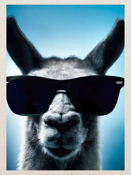 Lama mit Sonnenbrille