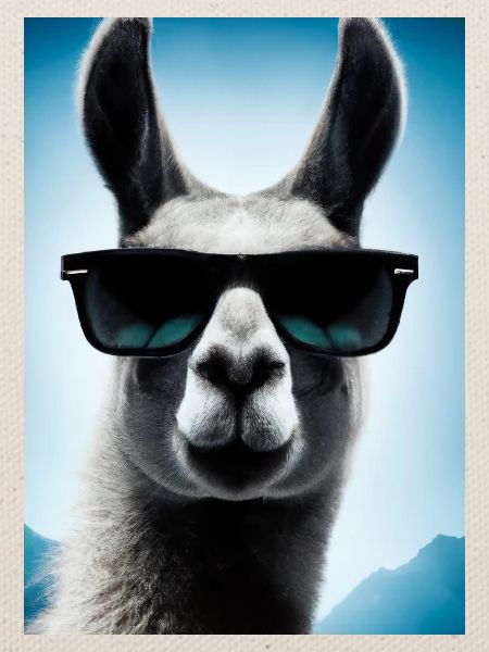 Lama mit Sonnenbrille