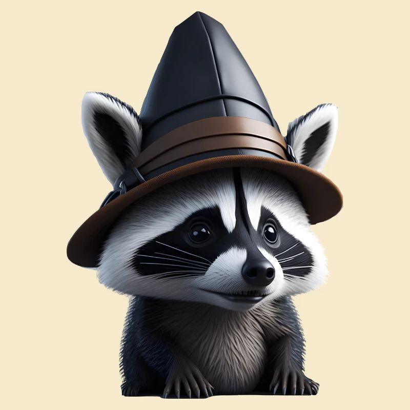 Waschbär mit Hut