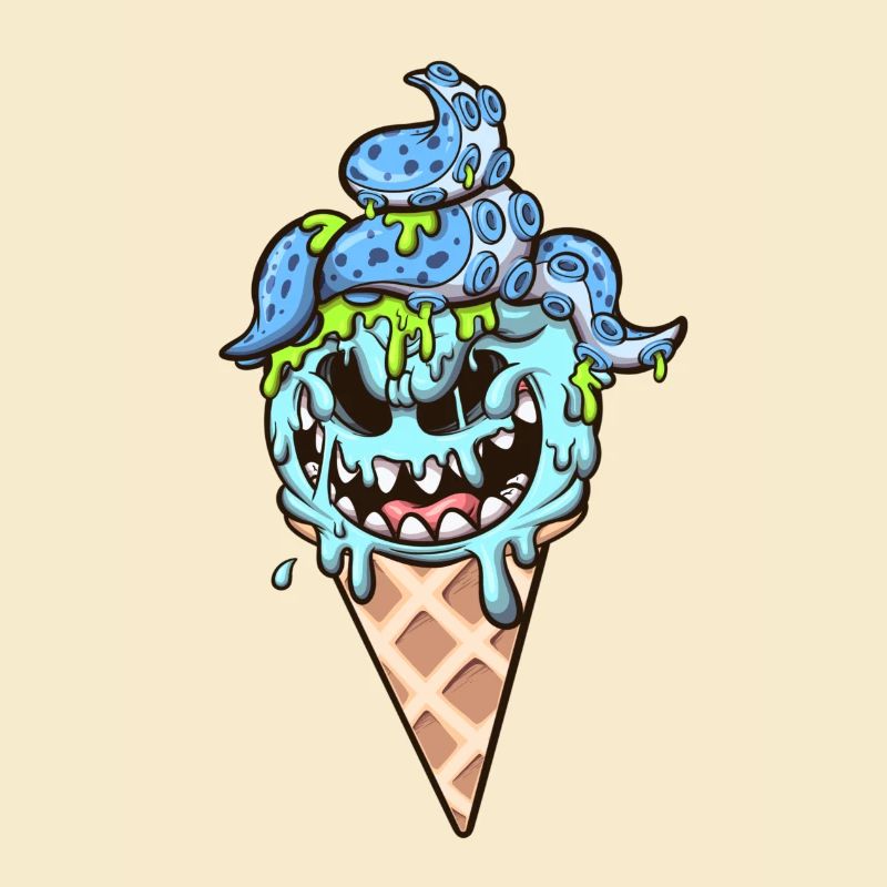 Cornet de crème glacée Monster