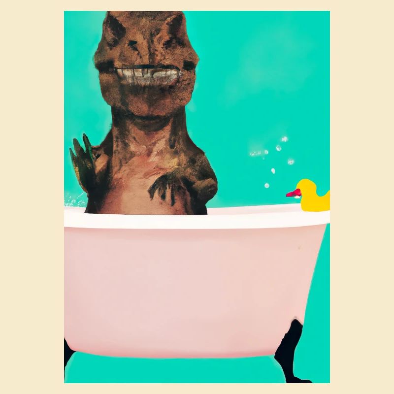 Dinosaurier badet