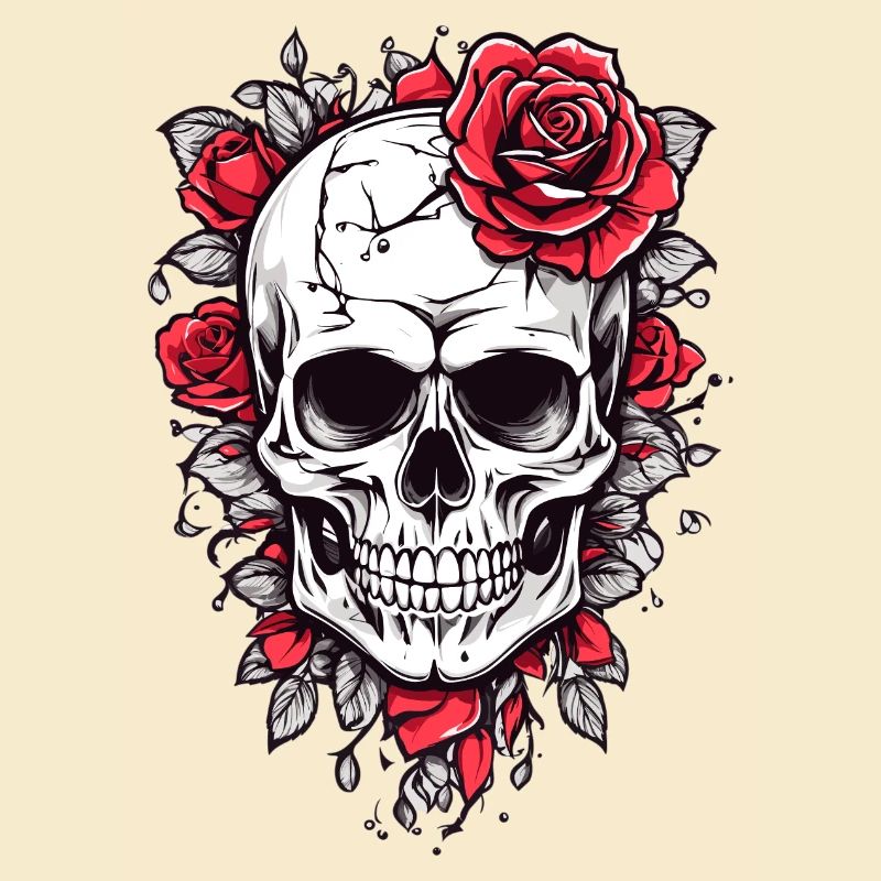 Skull with roses