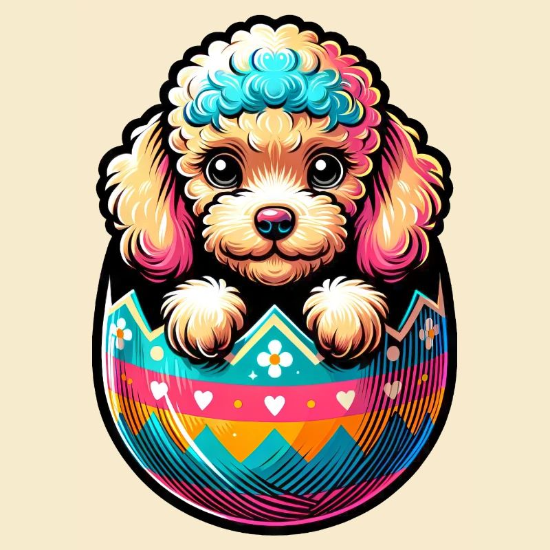 Easter Egg Easter Egg Dog Poodle Hatches From The Egg