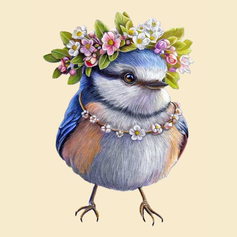 Vogel Blumenkranz
