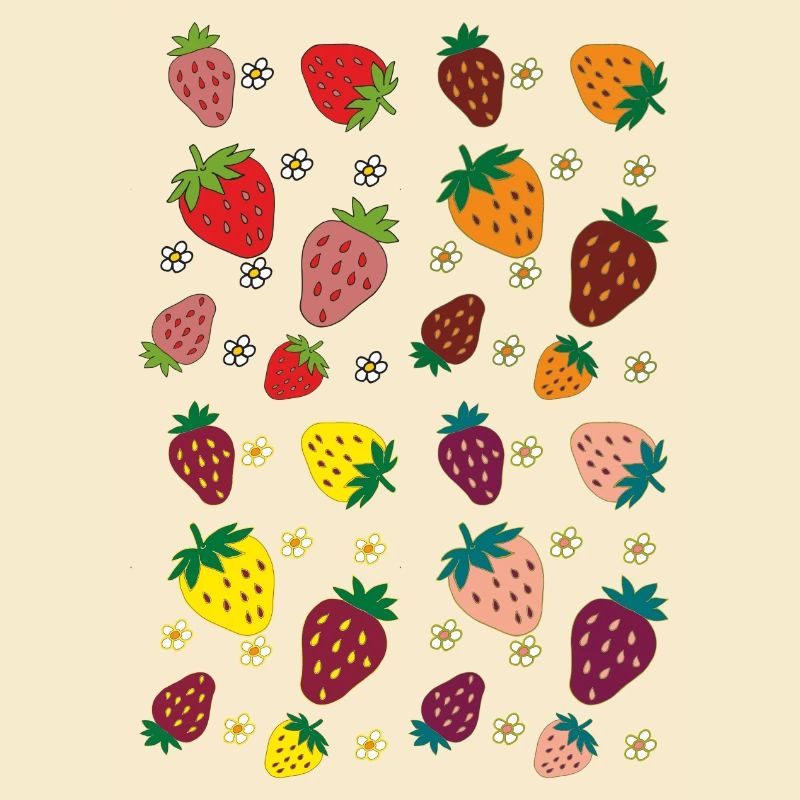 Fraises colorées