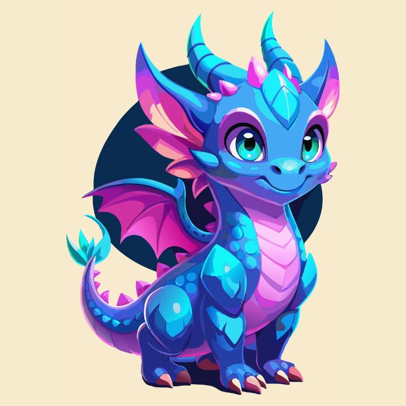 Niedlicher blauer geschuppter Drache