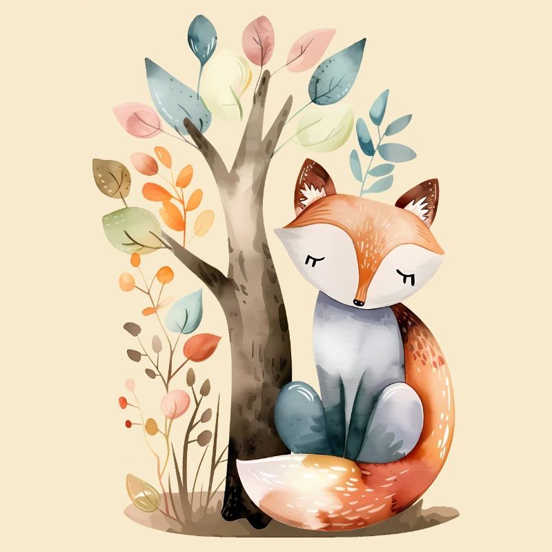 Cute Fox Under Tree