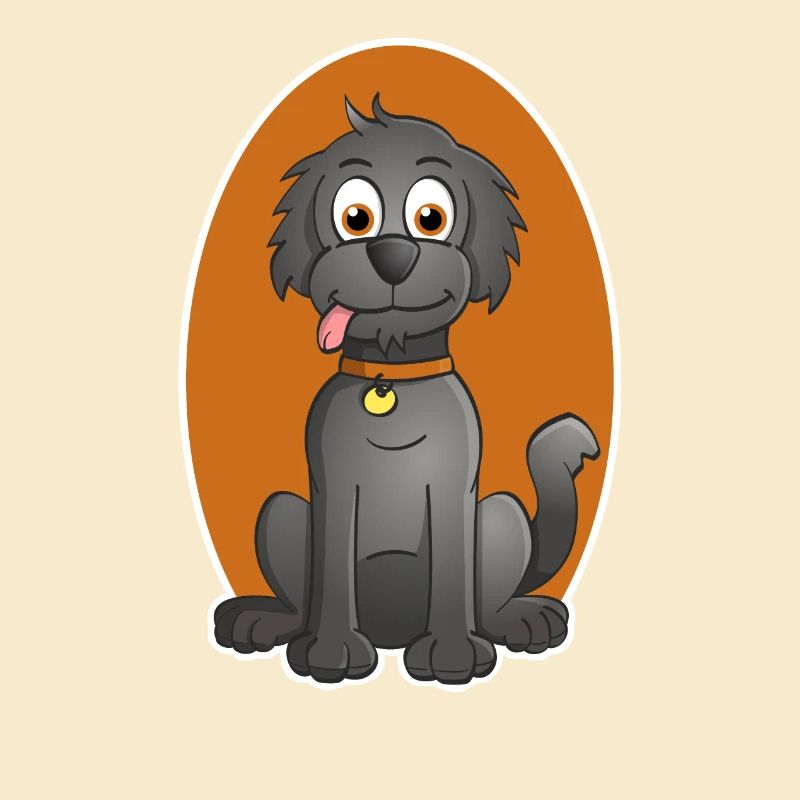 Illustration joyeuse d’un chien dans le style de dessin animé