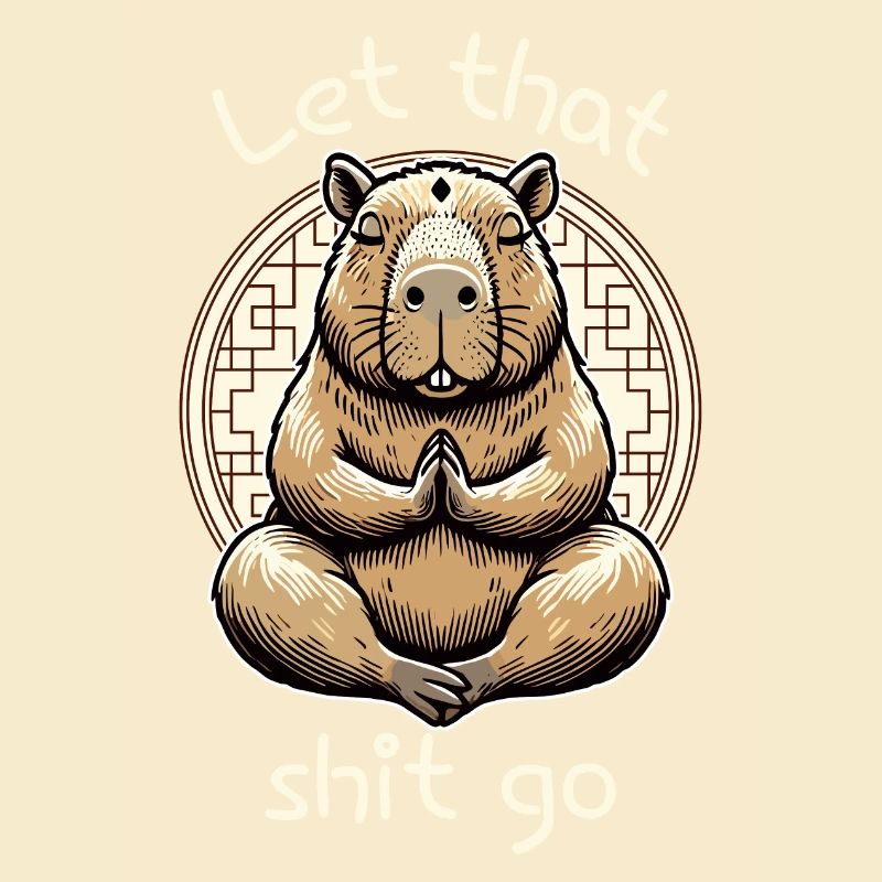 Let That Shit Go – Meditierendes Capybara