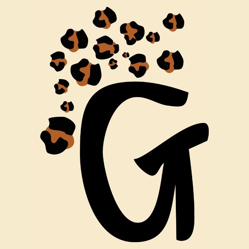 Buchstabe g Leopardenmuster