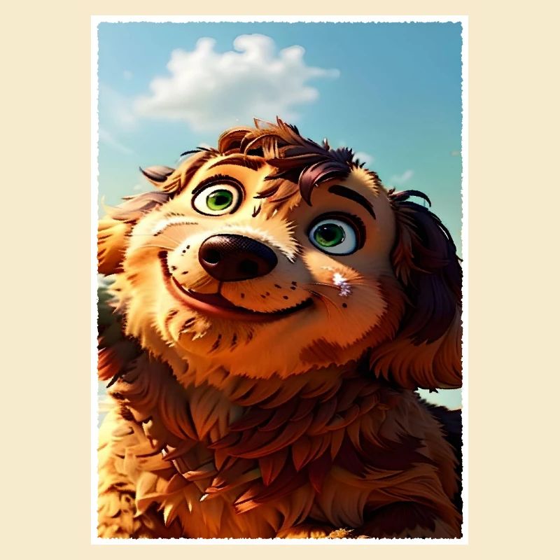 A brown-ginger puppy.