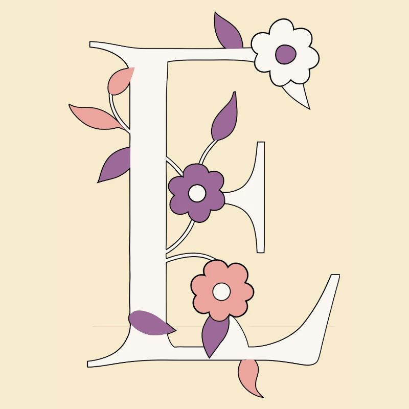 Lettre E Monogramme Rétro