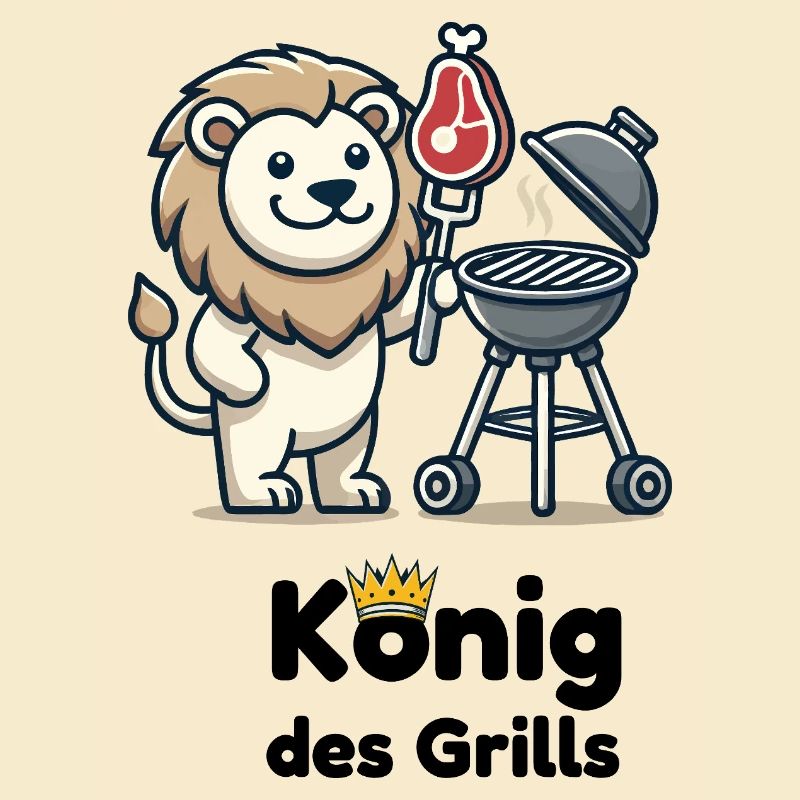 Löwe am Grill mit Krone