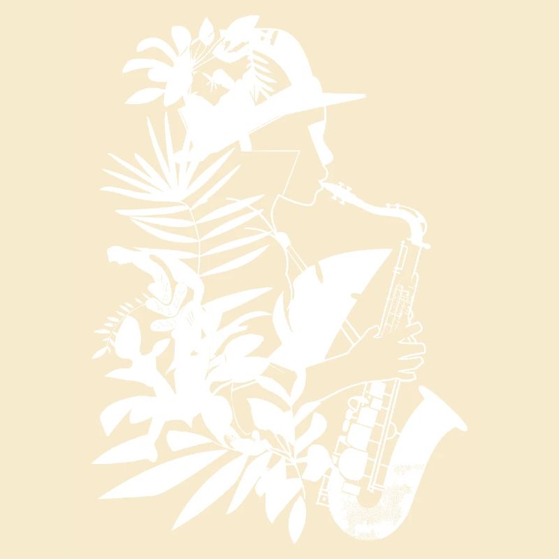 Weiblicher Saxophonist Comic Look