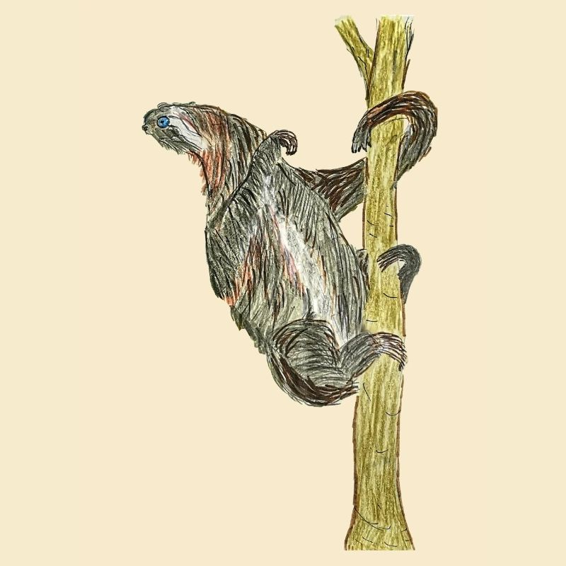 Monkey artwork on tree