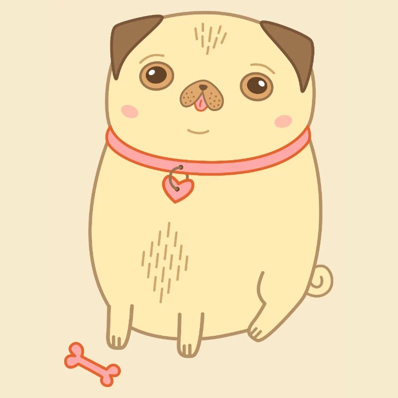 Mops beige süßer Hund Geschenk Mopsmama