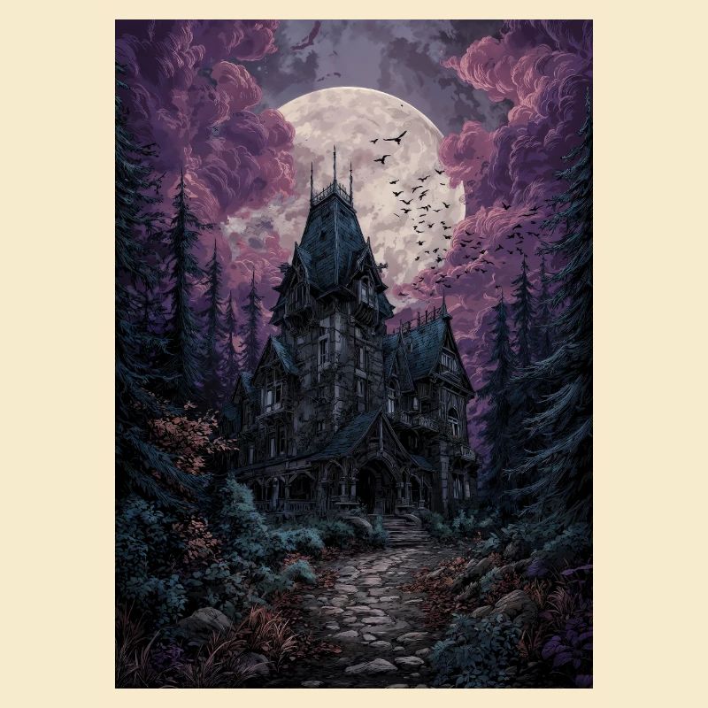 Moonlit Haunting Mansion