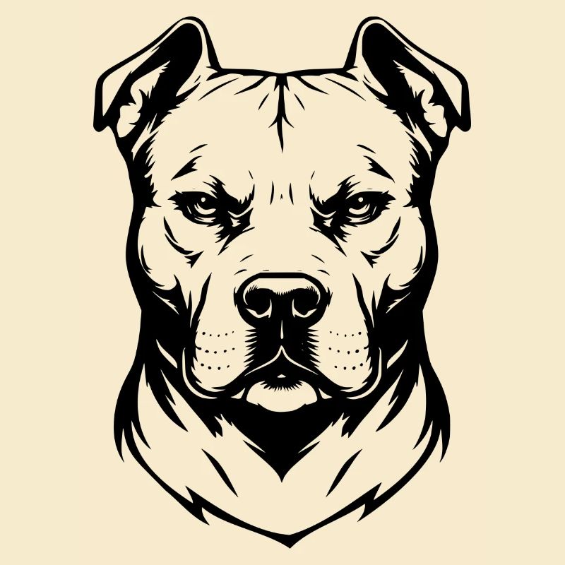 Pitbull Kopf Design schwarz