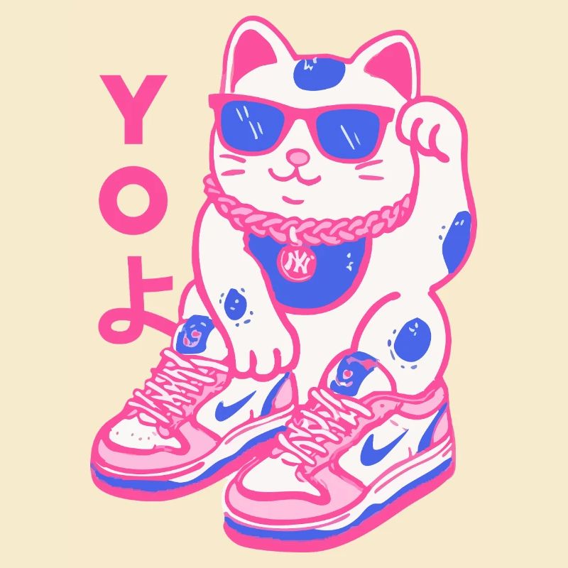 Neon Maneki Sneaker Katze