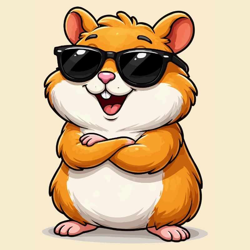Selbstbewusster Hamster mit Sonnenbrille