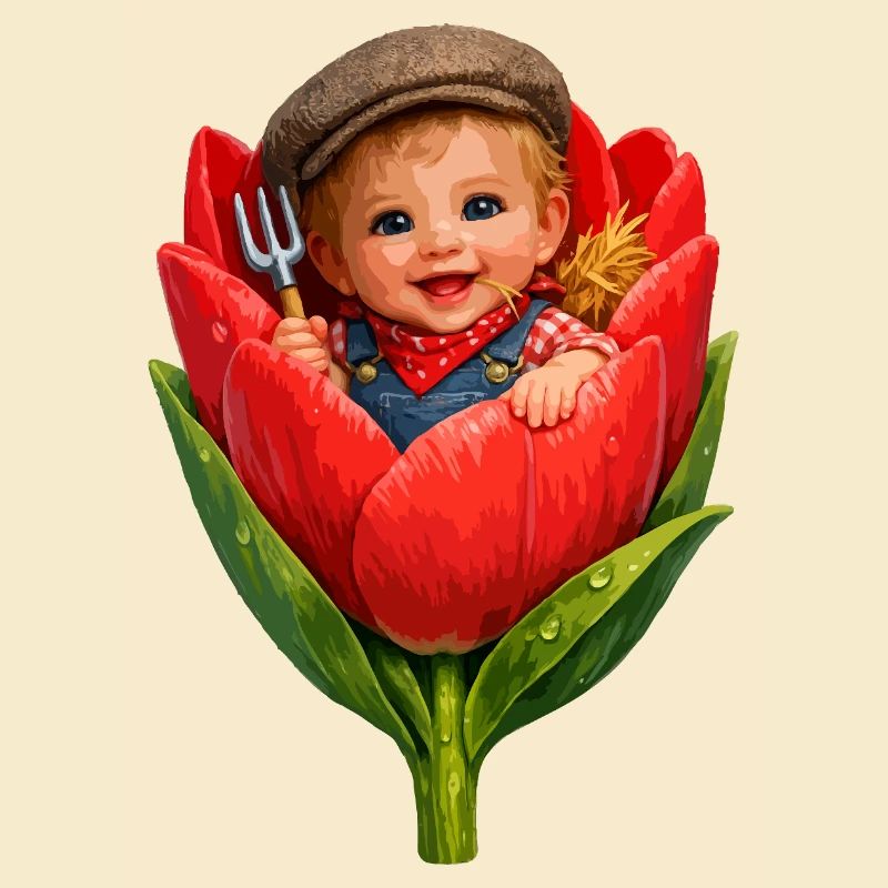 Bébé dans Tulip Bud