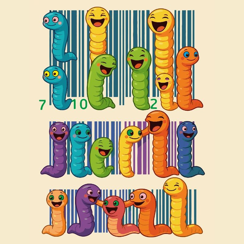 Bunte Wurm-Barcode-Kollektion