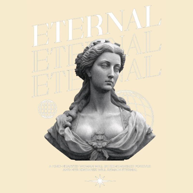 Bonté éternelle : Statue, collage globe