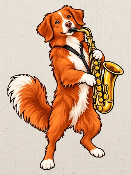 Toller mit Saxophon