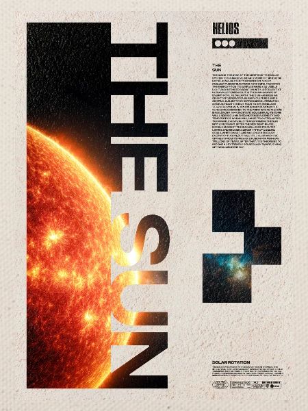 Vertikale Typografie des Sonnenausbruchs