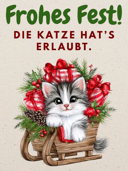 Frohes Fest... Weihnachen mit Katze
