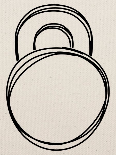 Kettlebell handgezeichnet