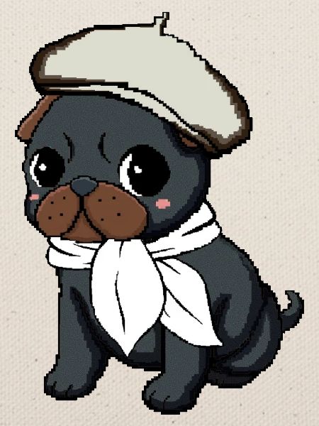 Black Pug Beret