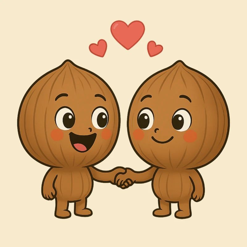 Cute walnuts with hearts