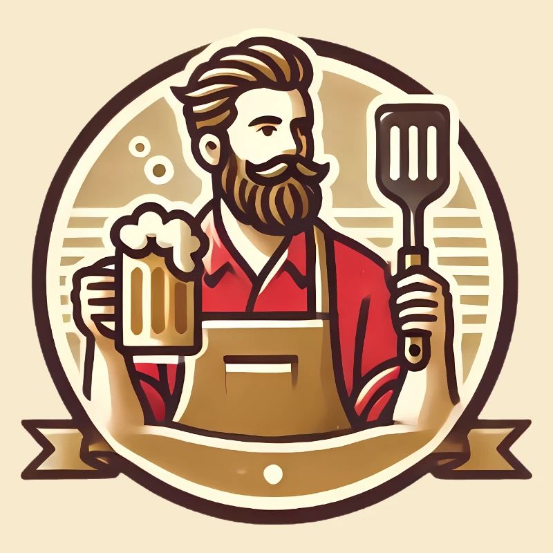 Bärtiger Grill Master Badge Design