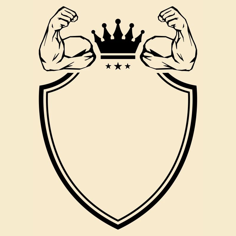 muscles arm biceps coat of arms empty