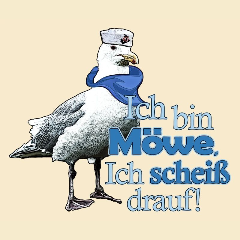 Lustige Möwe mit Spruch - Scheiß drauf!