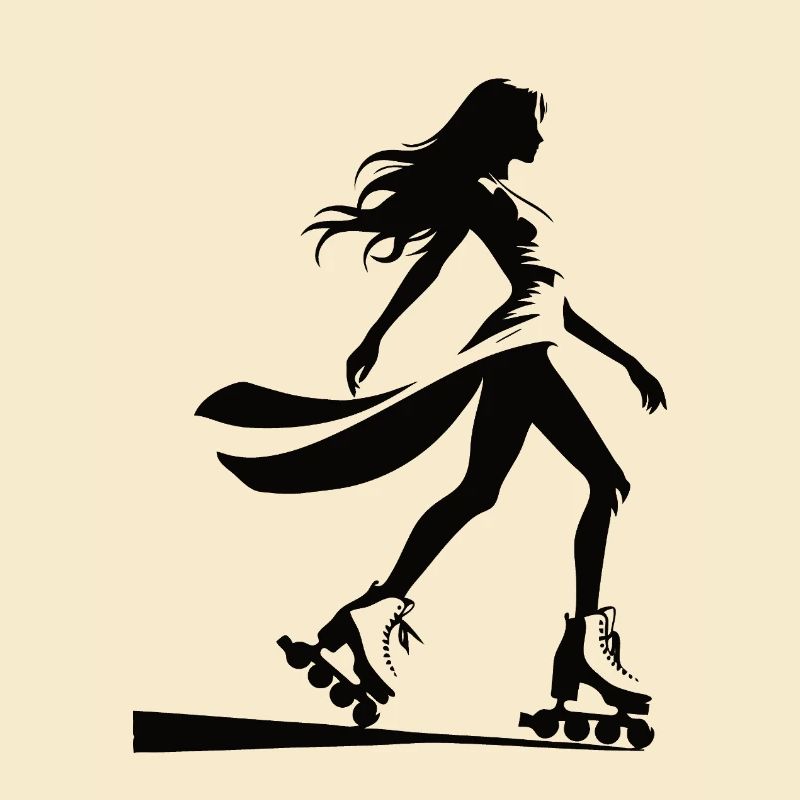 Elegant Inline Skater Silhouette – Inline Skate