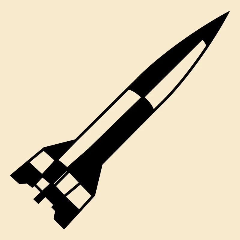 A4 Rakete einfarbig schwarz