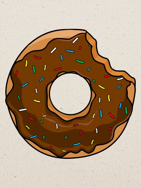 Donut mit Biss Schokolade