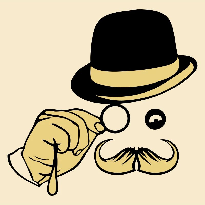 smiley hat monocle mustache melon