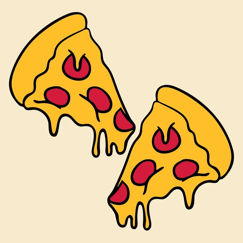 2 pizza dripping cheese salami pieces