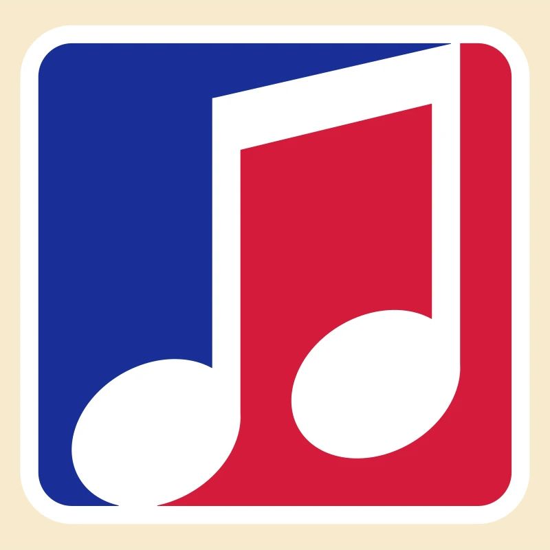 blue red button music note cool silhouette sign part