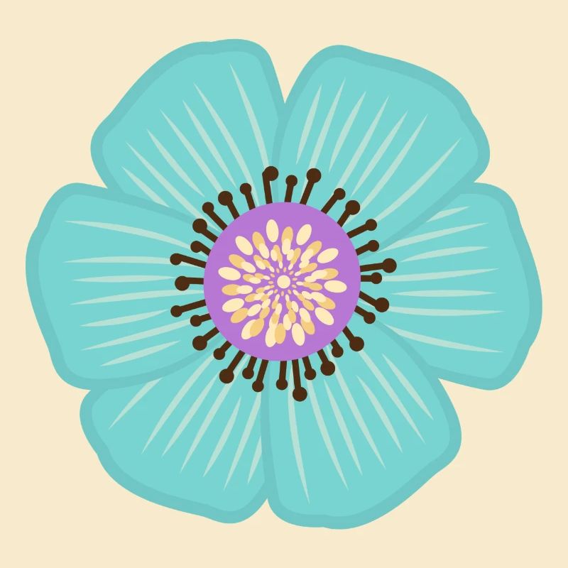 Fleur bleu clair fleurs de jungle turquoise