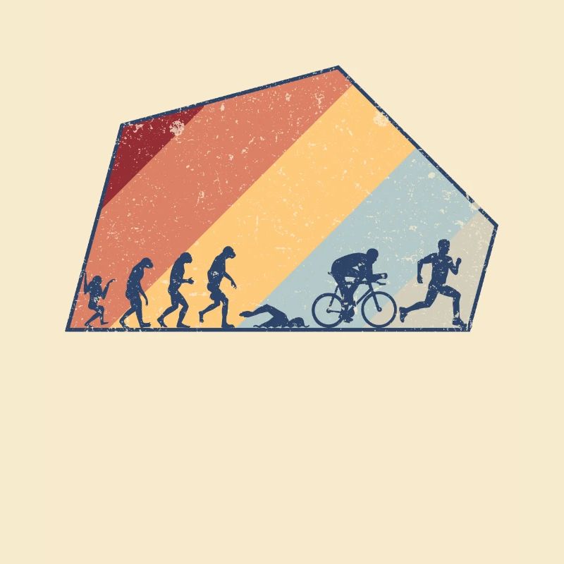 Triathlete Evolution Vintage Triathlon Gift Idea