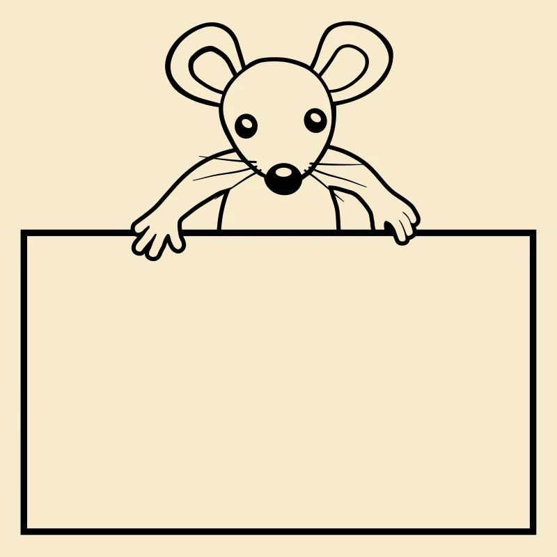 Schild mit Maus