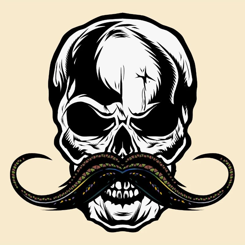 Schnurrbart Schädel Hipster Schädel Schädel