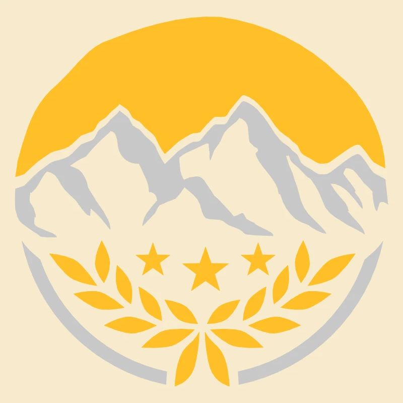 Rund Stempel Berge Lorbeerkranz